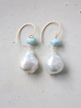 14KGF　larimar baroque pearl pierce