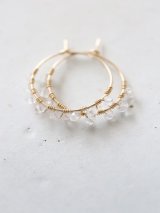 (14kgf)white topaz hoop piece