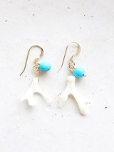 14KGF　turquoise coral pierce