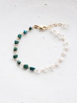 14KGF　　Wpoint　quartz chrysocolla　bracelet