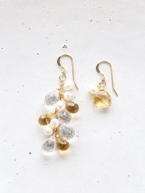 14KGFcrystal pearl citrine pierce