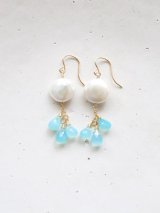 (14kgf)sea_blue_chalcedony　pearl pierce 