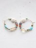 画像1: 14KGF　turquoise  pearl coral hooppierce  (1)