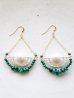 画像1: 14KGF　malachite topaz pearl pierce (1)