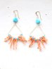 画像1: 14KGF　Sleeping beautyturquoise coral pierce   (1)