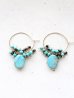 画像1: 14KGF black spinel　 turquoise hooppierce (1)