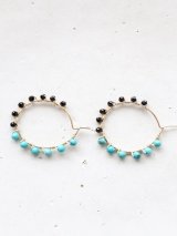 14KGF black spinel　 turquoise pierce