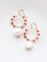 14KGF coral pearl　pierce