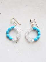 14KGF　Sleeping beautyturquoise Wpoint　quartz pierce