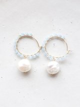 14KGF aquamarine pearl　pierce