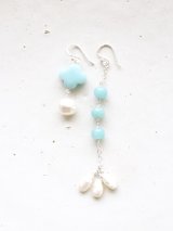 SILVER925　amazonite　pearl pierce