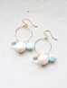 画像1: (14kgf) larimar　pearｌ　crystal　hooppierce  (1)