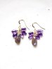 画像1: 14KGF　brownmoonstone amethyst pierce  (1)