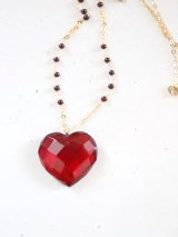 14KGF amber heart necklace