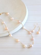 14KGF　pearl　necklace＆piece　ｓｅｔ