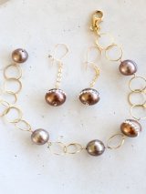 14KGF　pearl bracelet＆piece　ｓｅｔ