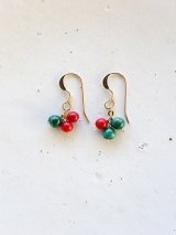 14KGF　『Christmas』 coral　malachite  pierce 