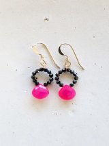 14KGF　shockingpink＆black　pierce 