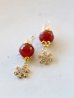 画像2: 14KGF carnelian snow crystal pierce  (2)