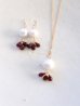画像1: redgarnet pearl pierce necklace set (1)