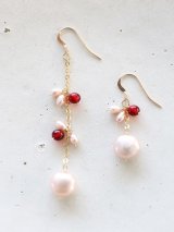 14KGF  pinkpearl redamber pierce 