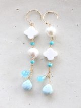 14KGF　larimar sea_blue_turquoise pierce