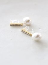 14KGF baroquepearl no hole earings