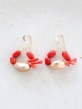 14KGF ｒｅｄcoral pearl pierce