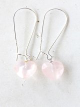 SILVER925　roze quartz heart pierce