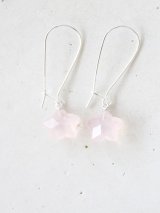 SILVER925　roze quartz ster pierce