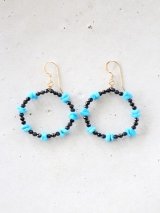 14KGF turquoise black spinel pierce