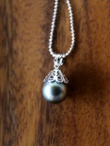 SILVER925　tahitian pearl necklace 