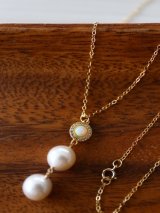 14KGF　opal　 pearl necklace 