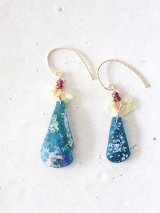 14KGF roman glass  opal garnet pierce