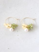 14KGF　akoyapearl  jade peridot pierce 