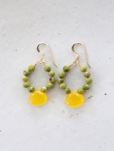 14KGF honey jade serpentine pierce