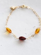 14KGF amber bracelet