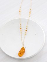 14KGF amber necklace