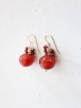 14KGF garnet carnelian pierce 