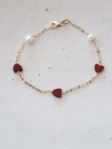 14KGF redheart pearl bracelet