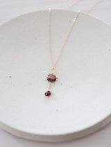 14KGF garnet  shell necklace