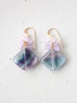 14KGF fluorite amethyst pierce