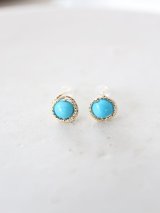 14KGF turquoise pierce