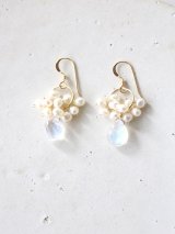 14KGF moonstone pearl  pierce