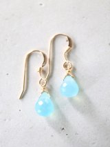 14KGF　sea_blue_chalcedony pierce