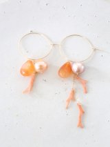 14KGF coral pearl pierce