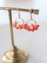 14KGF coral pearl pierce