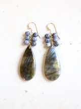 14KGF coral labradorite pierce