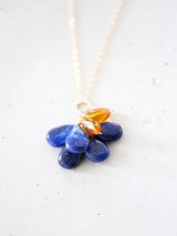 14KGF  lapis lazuli amber necklace