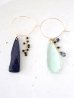 画像1: 14KGF black spinel bluesand fluorite　pierce (1)